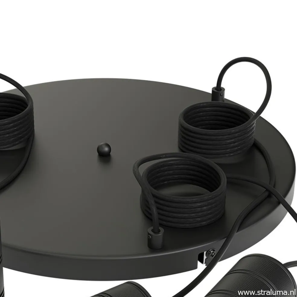 Plafondplaat 3-l rond 40cm zwart excl.lb