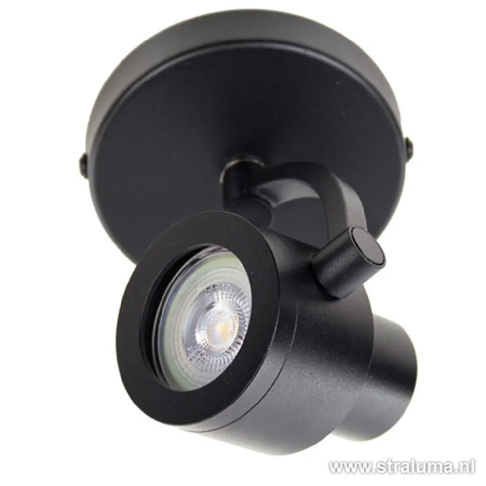 Plafondspot Alto 1l zwart gu10