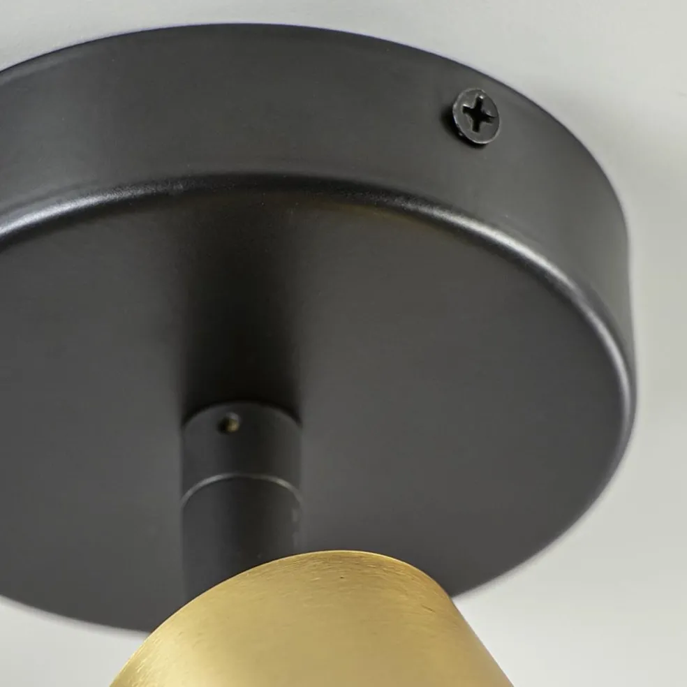 Plafondspot Bounce enkel rond zwart/goud