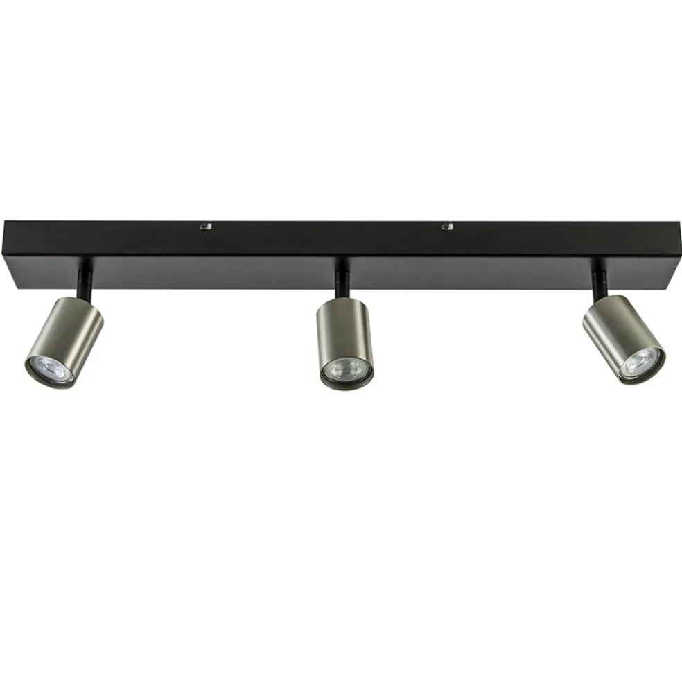 Plafondspot Bounce 3L 70cm zwart/rvs