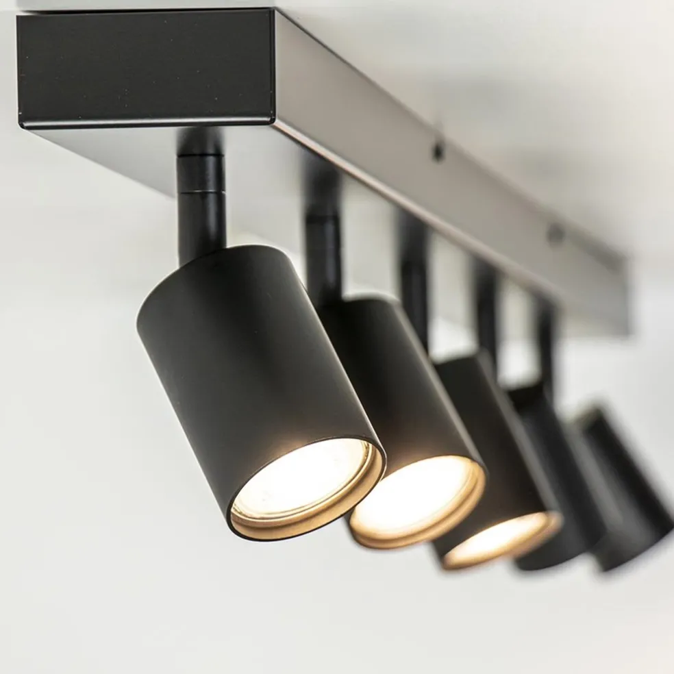 Plafondspot Bounce 5L 130cm zwart