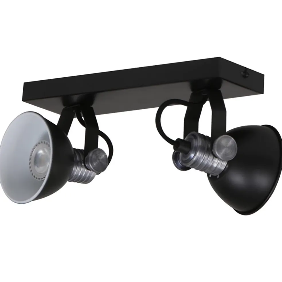 Plafondspot Brooklyn 2l zwart industrieel