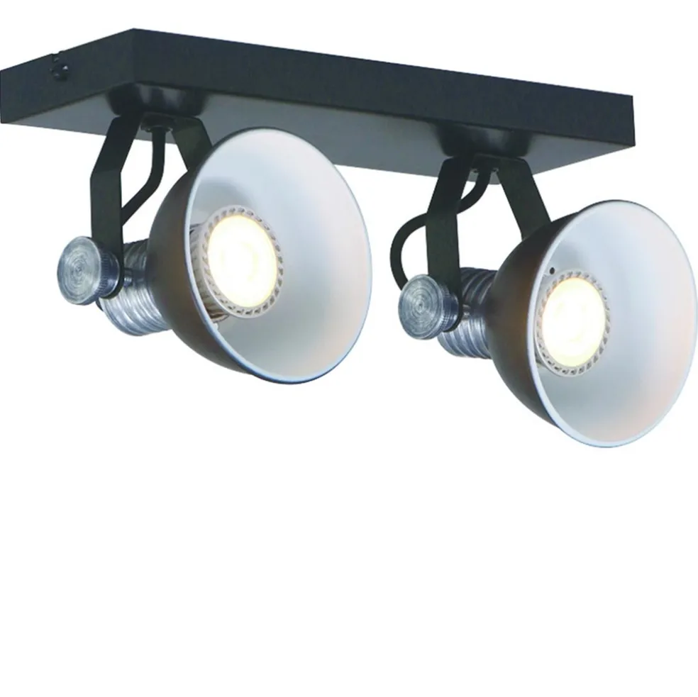 Plafondspot Brooklyn 2l zwart industrieel