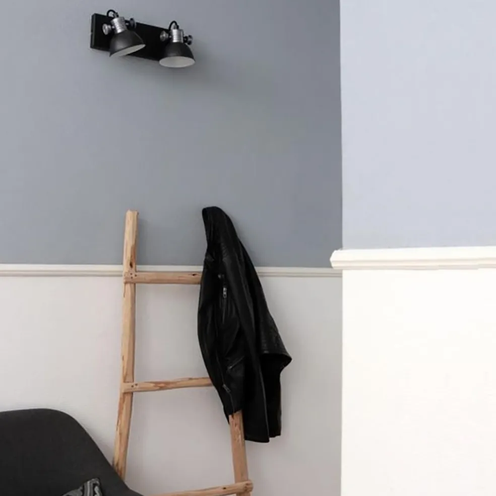 Plafondspot Brooklyn 2l zwart industrieel