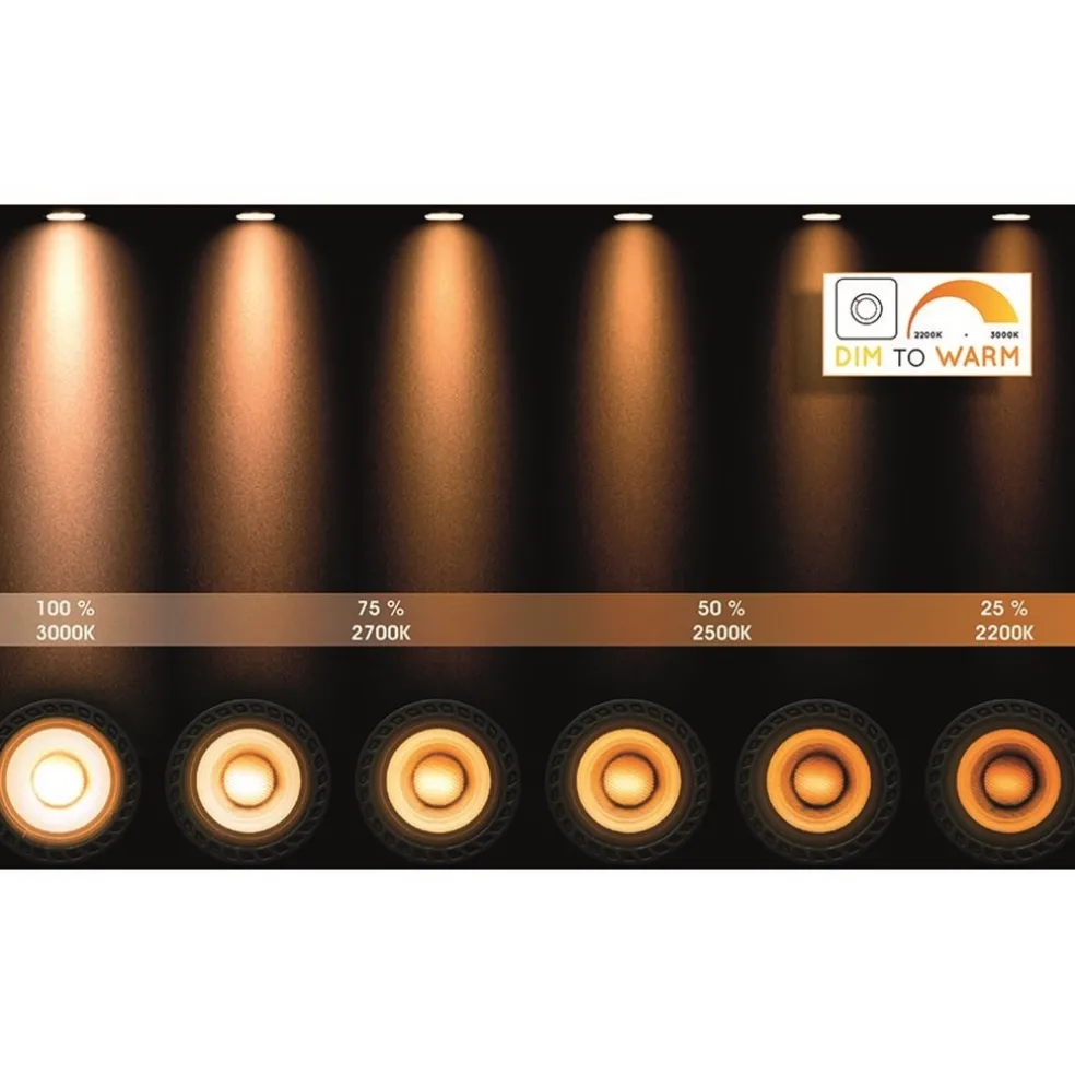 Plafondspot cilinder wit dim to warm