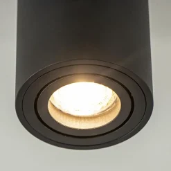 Plafondspot cilinder zwart verstelbaar gu10