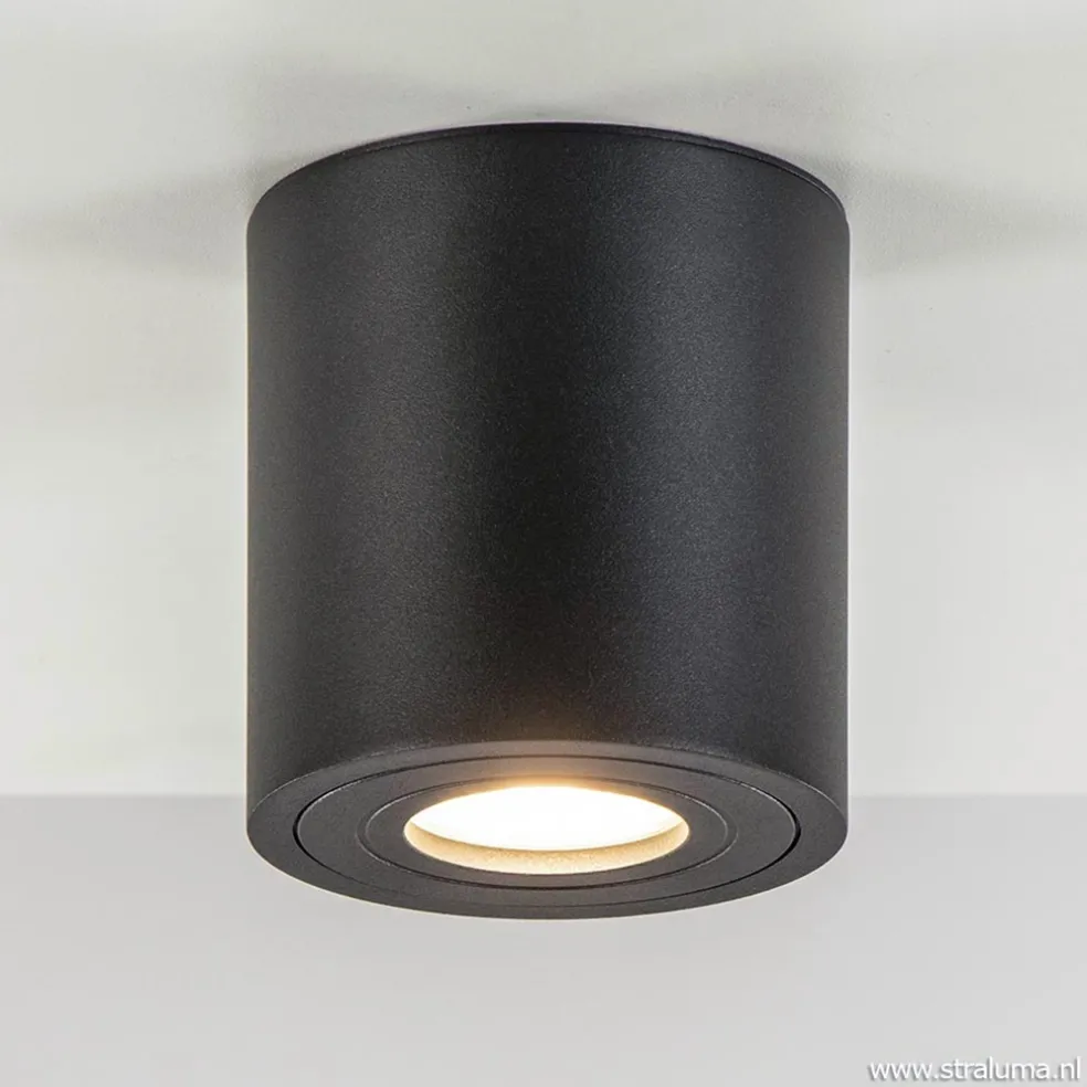 Plafondspot cilinder zwart gu10 IP44