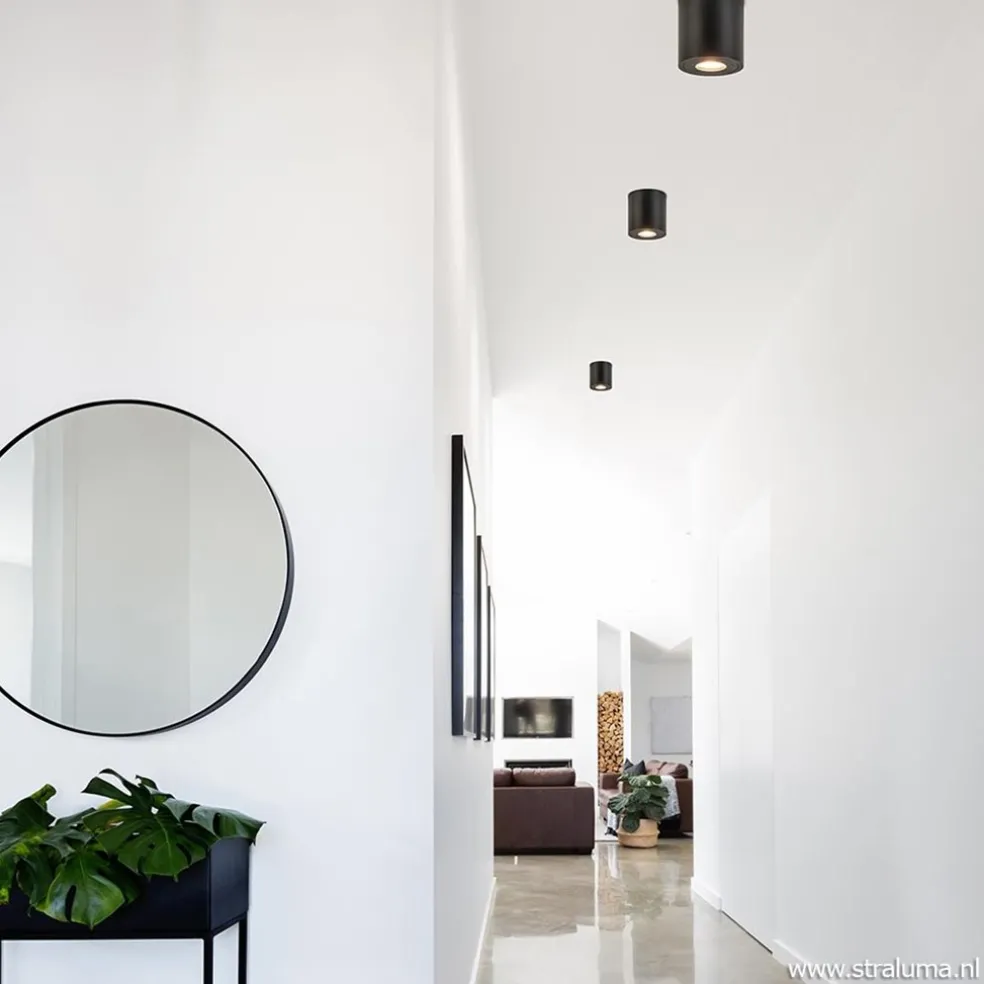 Plafondspot cilinder zwart gu10 IP44