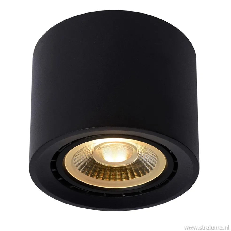 Plafondspot cilinder zwart gu10-111 dim to warm