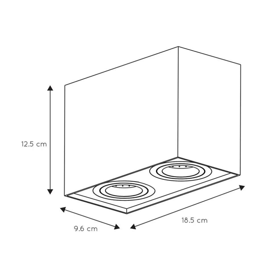 Plafondspot dubbel box wit gu10