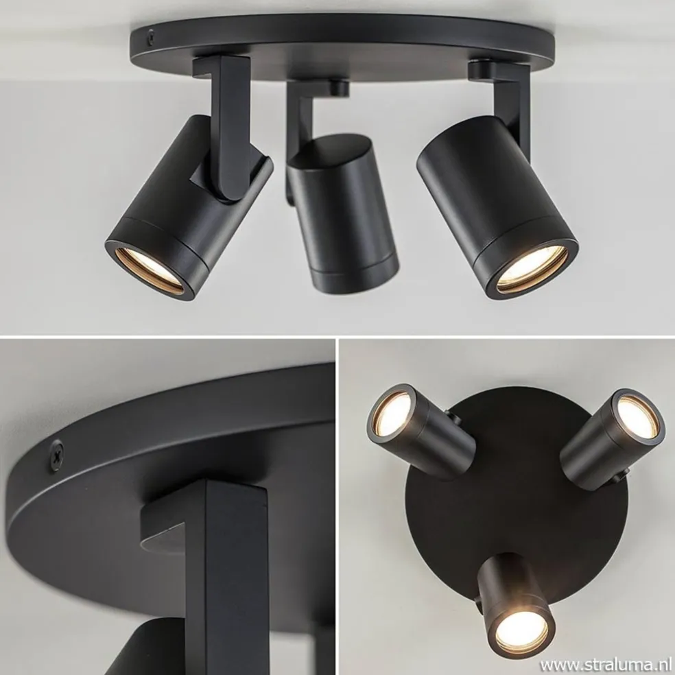 Plafondspot Halo 3L rond zwart
