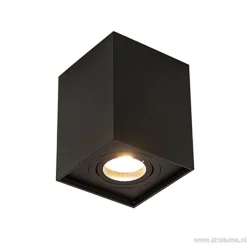 Plafondspot kubus zwart kantelbaar gu10