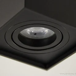 Plafondspot kubus zwart kantelbaar gu10