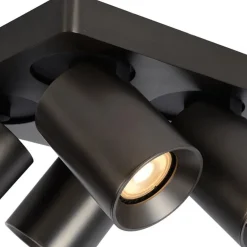 Plafondspot 4L vierkant gunmetal incl. gu10