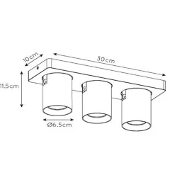 Plafondspot 3-lichts balk gunmetal gu10