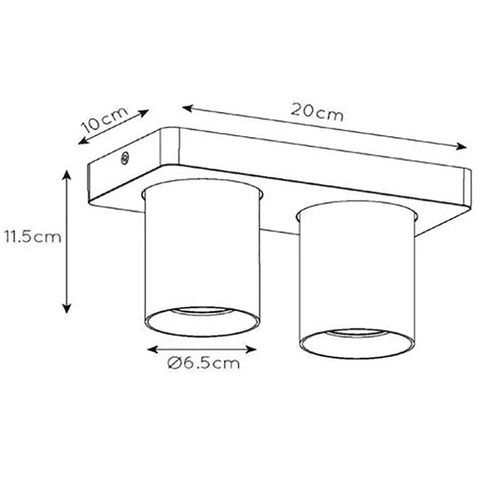 Plafondspot 2-lichts gunmetal incl. gu10
