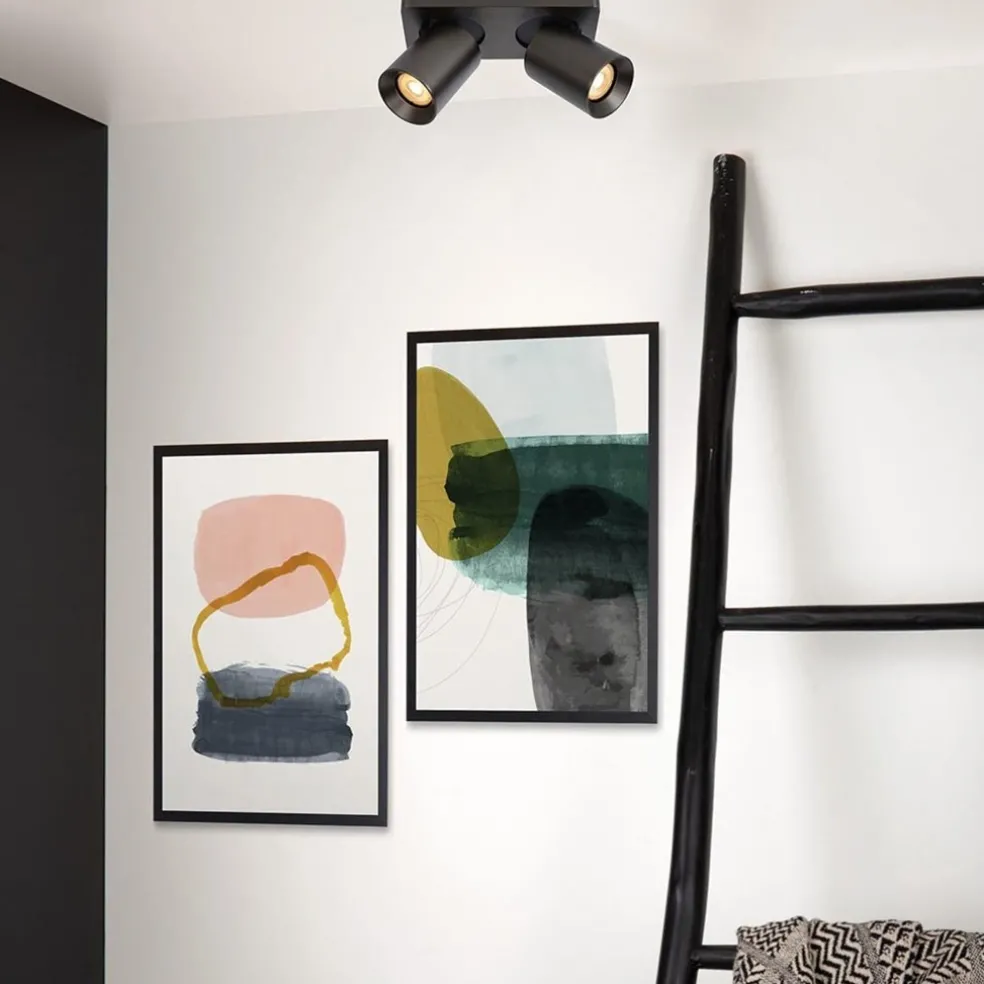 Plafondspot 2-lichts gunmetal incl. gu10