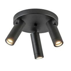 Plafondspot 3-lichts mat zwart/goud verstelbaar