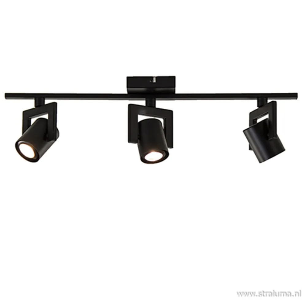 Plafondspot 3-lichts zwart incl.gu10
