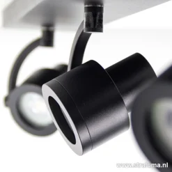 Plafondspot mat zwart balk 3-lichts gu10