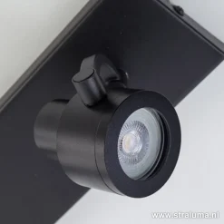 Plafondspot mat zwart balk 2-lichts gu10