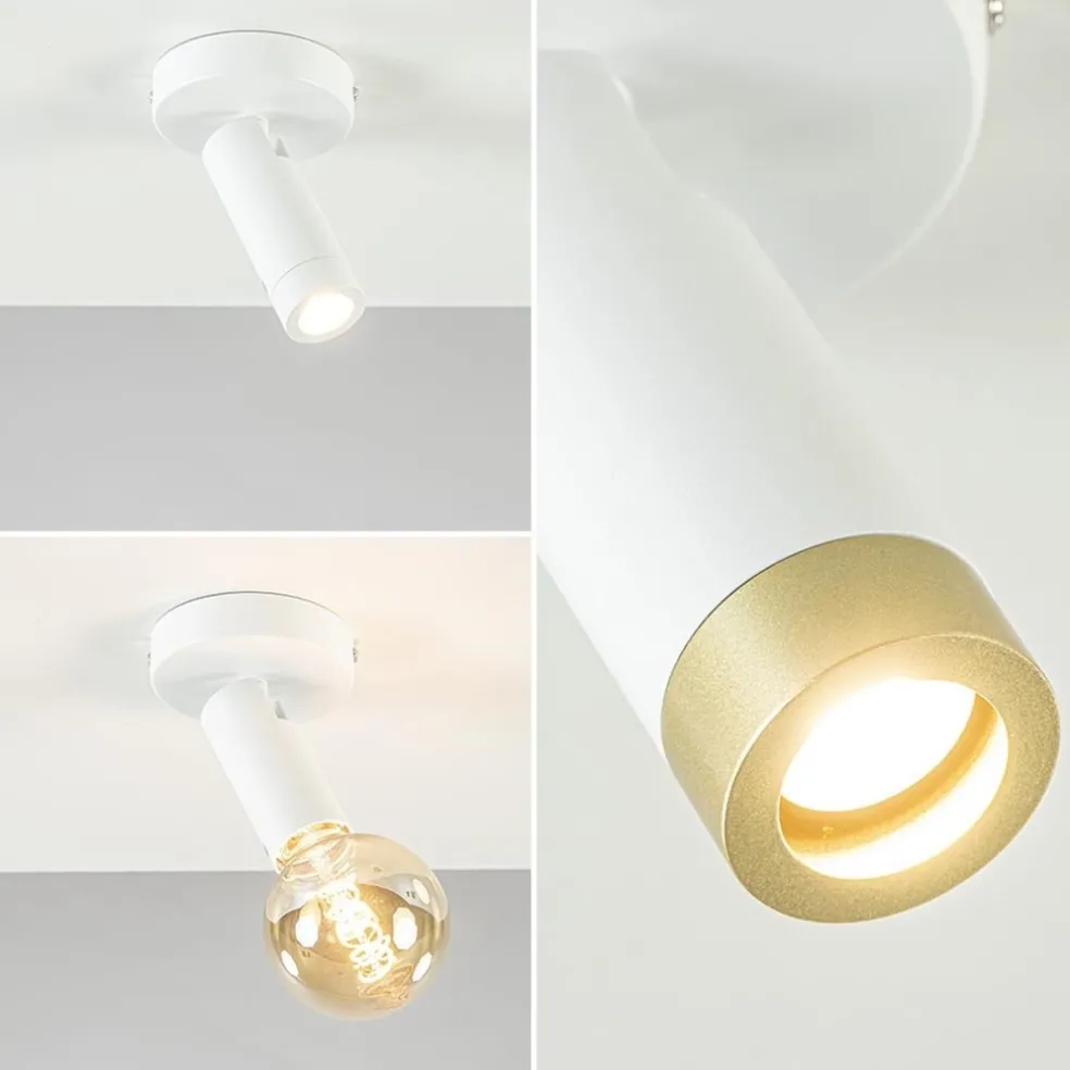 Plafondspot Miller enkel wit/goud pucc