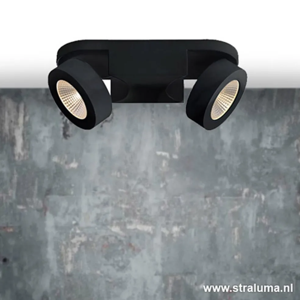 Plafondspot Montreal 2L balk zwart 3000