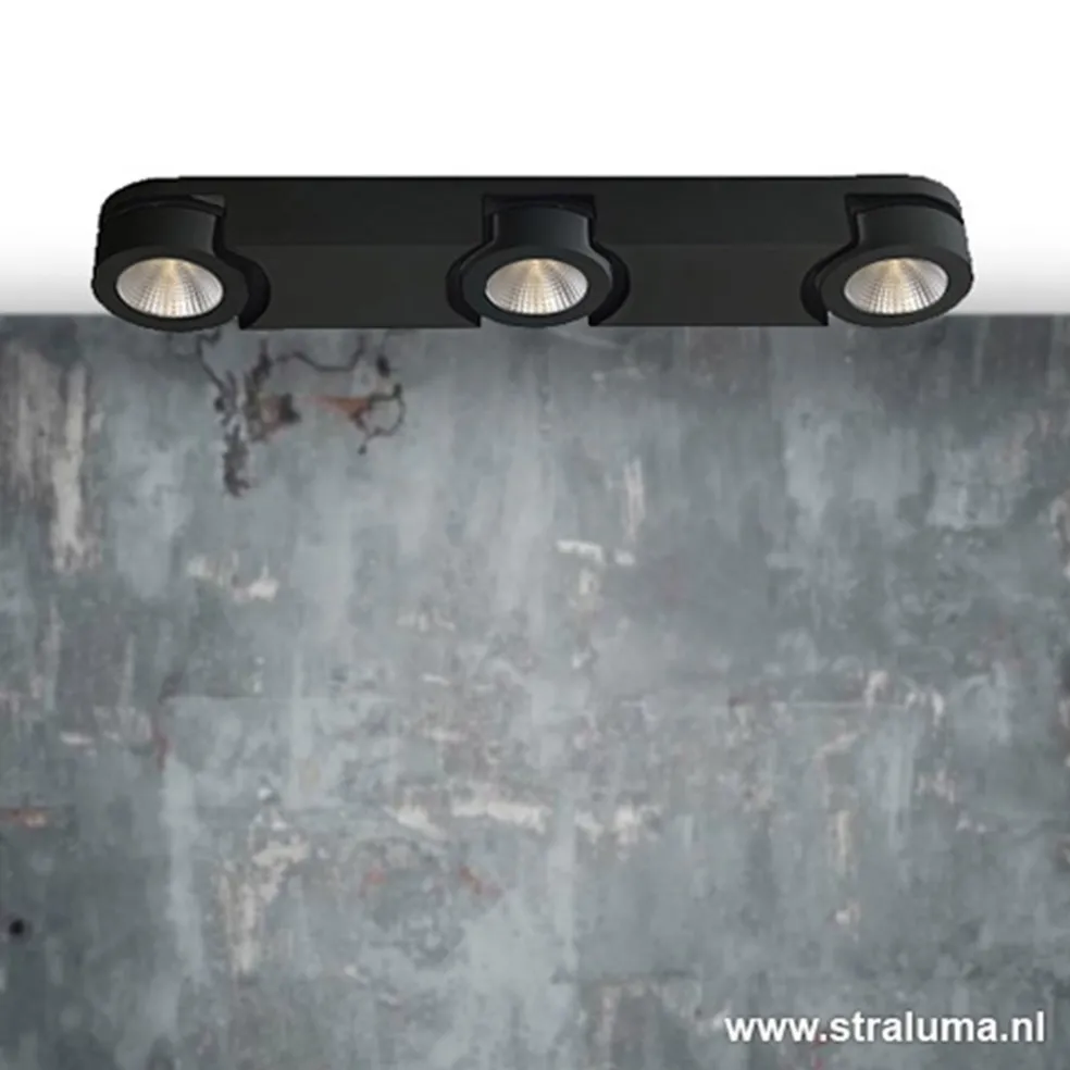 Plafondspot Montreal 3L balk zwart 3000k
