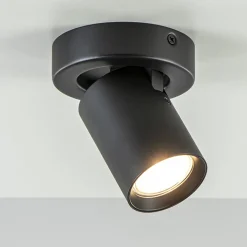 Plafondspot Oliver enkel tube zwart gu10