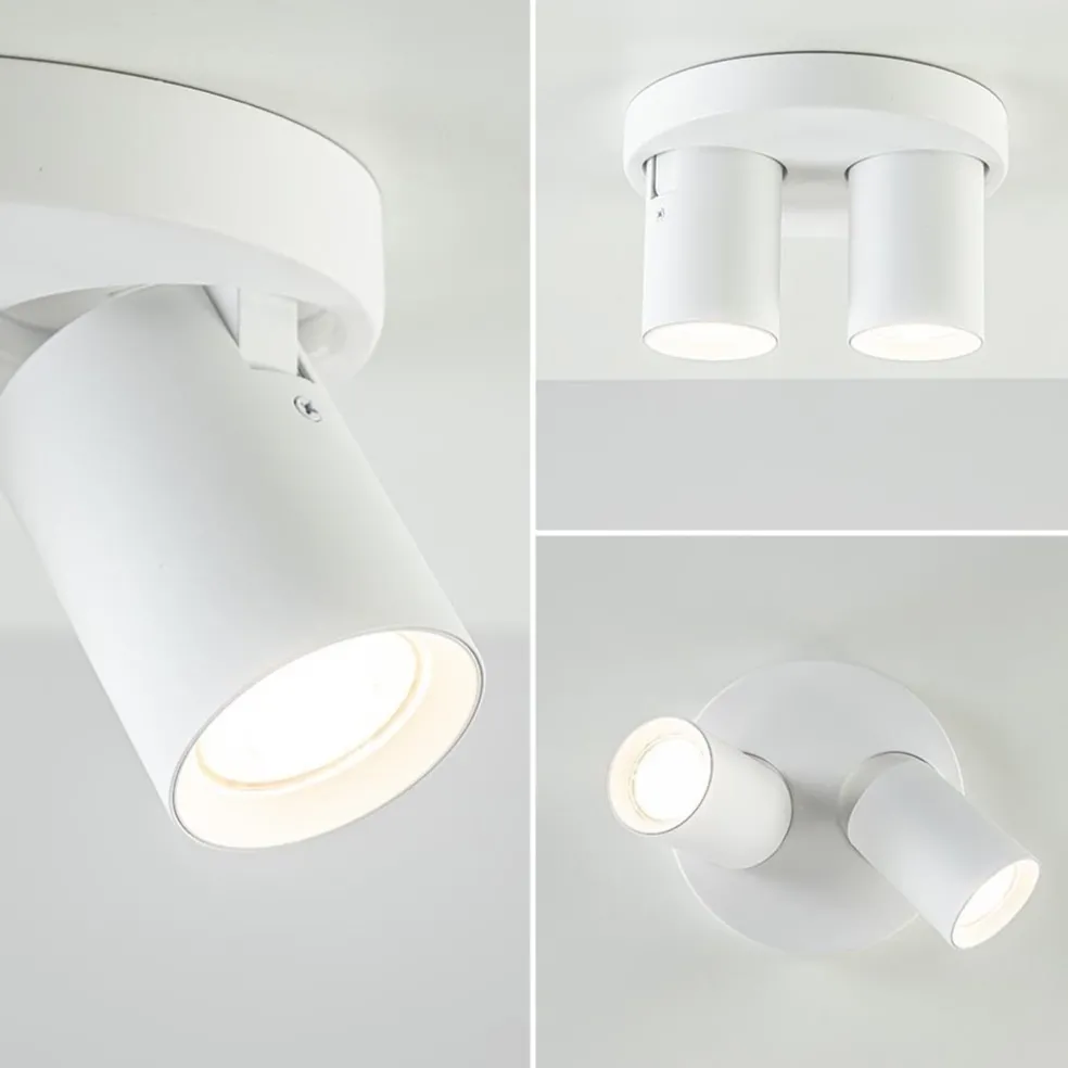 Plafondspot Oliver 2L rond tube wit gu10