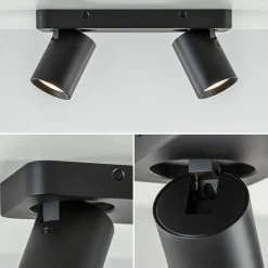 Plafondspot Oliver 2L zwart balk+tubes