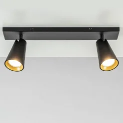 Plafondspot Petunia 2L balk zwart/goud