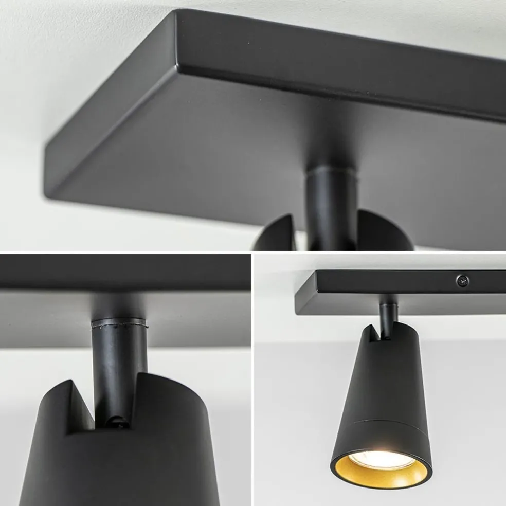 Plafondspot Petunia 2L balk zwart/goud