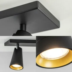 Plafondspot Petunia 3L balk zwart/goud