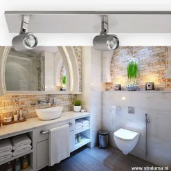 Plafondspot Rain 3L balk nikkel IP44