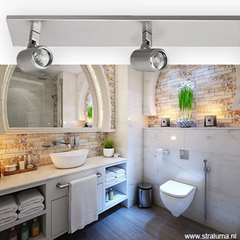 Plafondspot Rain 3L balk nikkel IP44