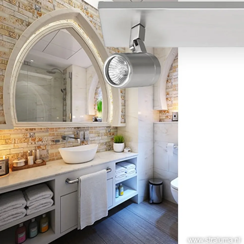 Plafondspot Rain 2L balk nikkel IP44