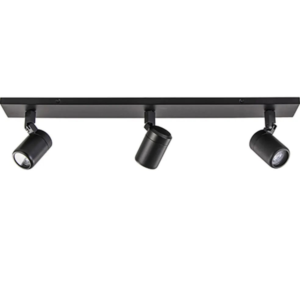 Plafondspot Rain 3L balk zwart gu10 IP44