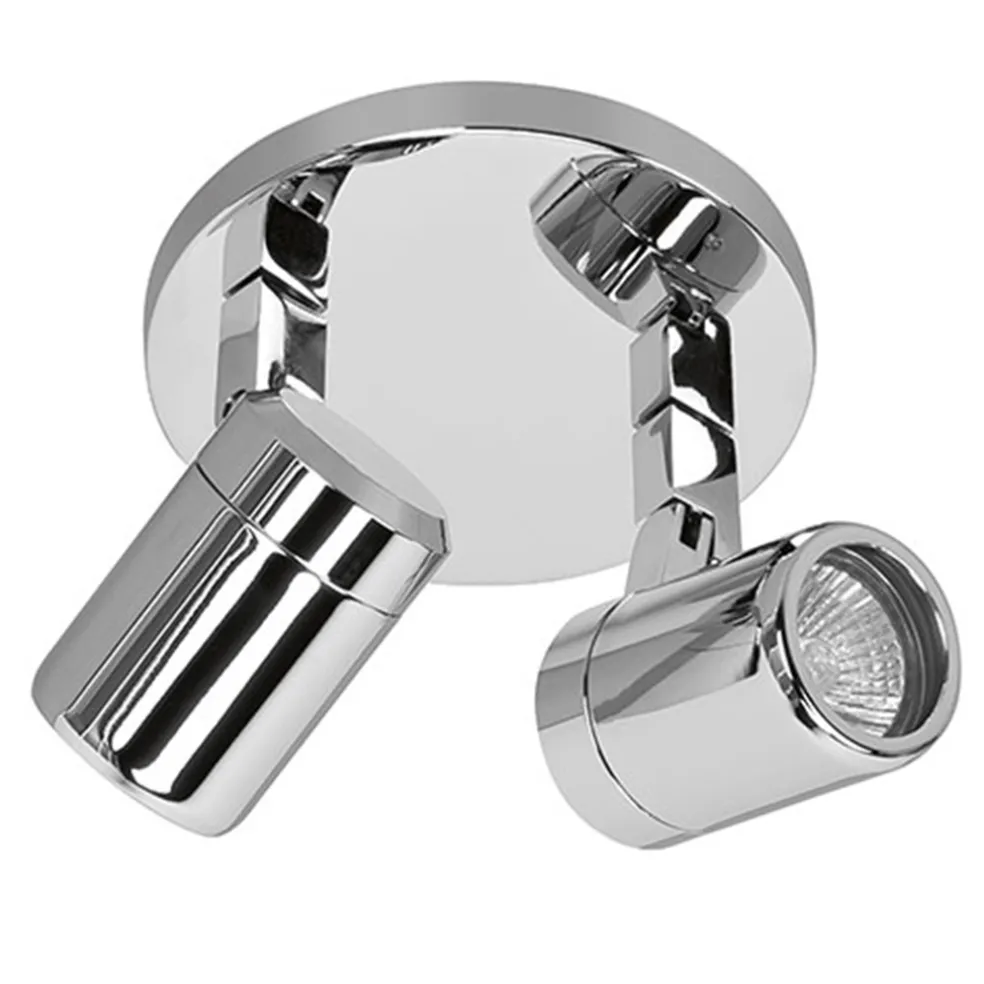 Plafondspot Rain 2l rond chroom IP44