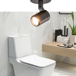 Plafondspot Rain 1L rond zwart gu10 IP44