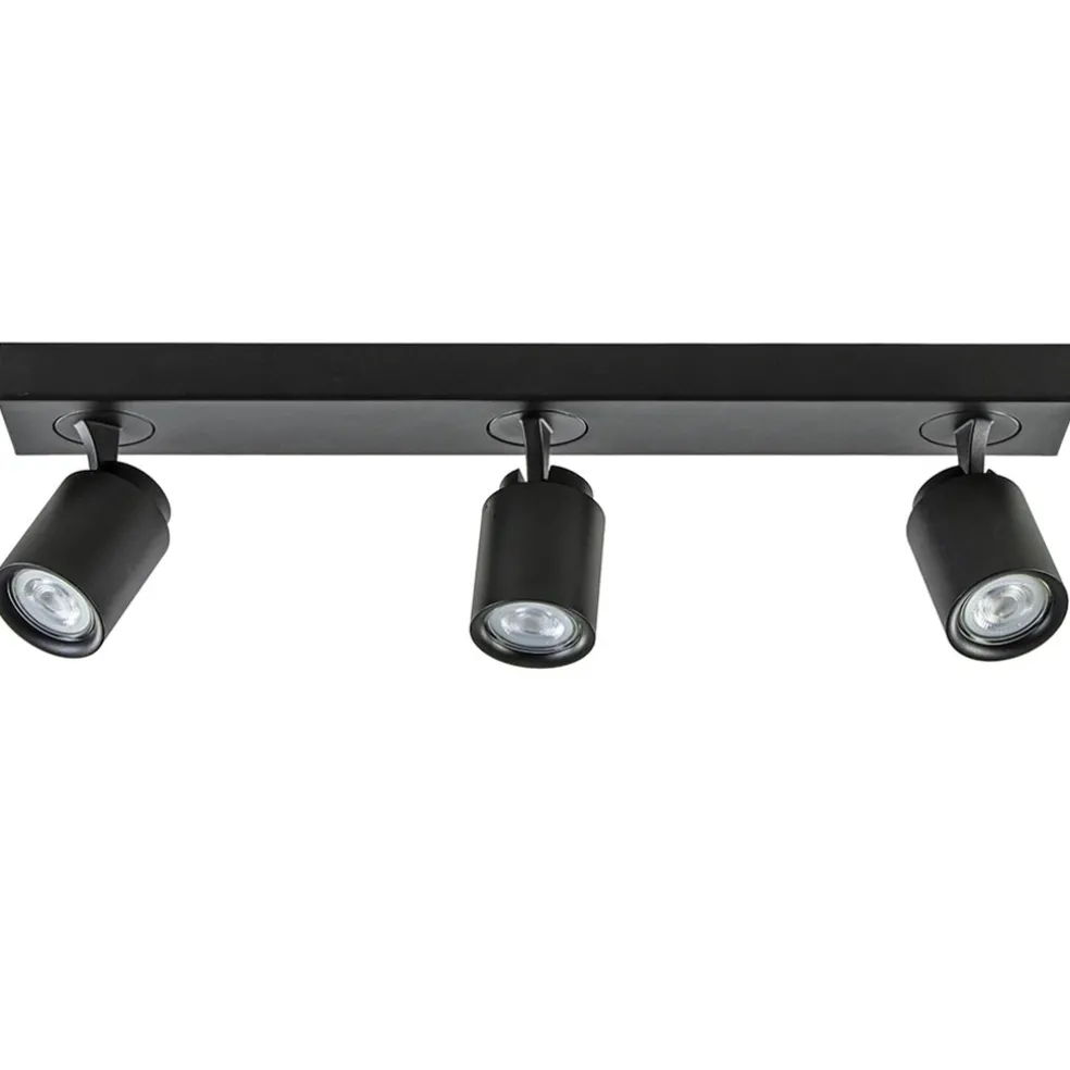 Plafondspot Razza 3L balk zwart gu10