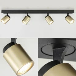 Plafondspot Razza 4L balk zwart/matgoud
