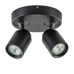 Plafondspot Razza 2L rond zwart gu10