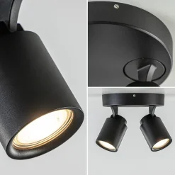 Plafondspot Razza 2L rond zwart gu10