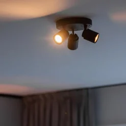 Plafondspot Razza 3l rond zwart gu10