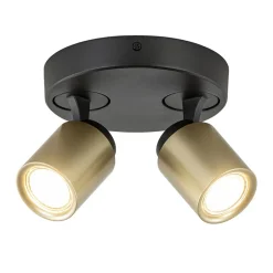 Plafondspot Razza 2L rond zwart/goud