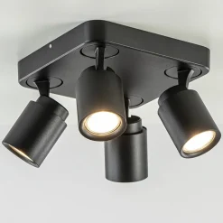 Plafondspot Razza 4L vierkant zwart gu10