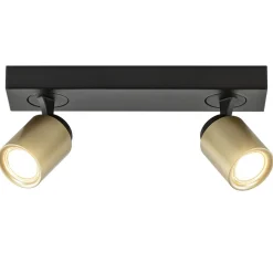 Plafondspot Razza 2L zwart/goud