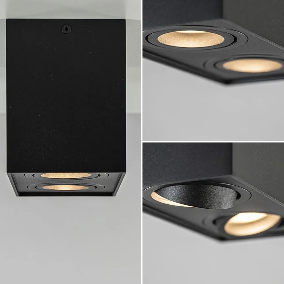 Plafondspot Rebel box 2l zwart gu10