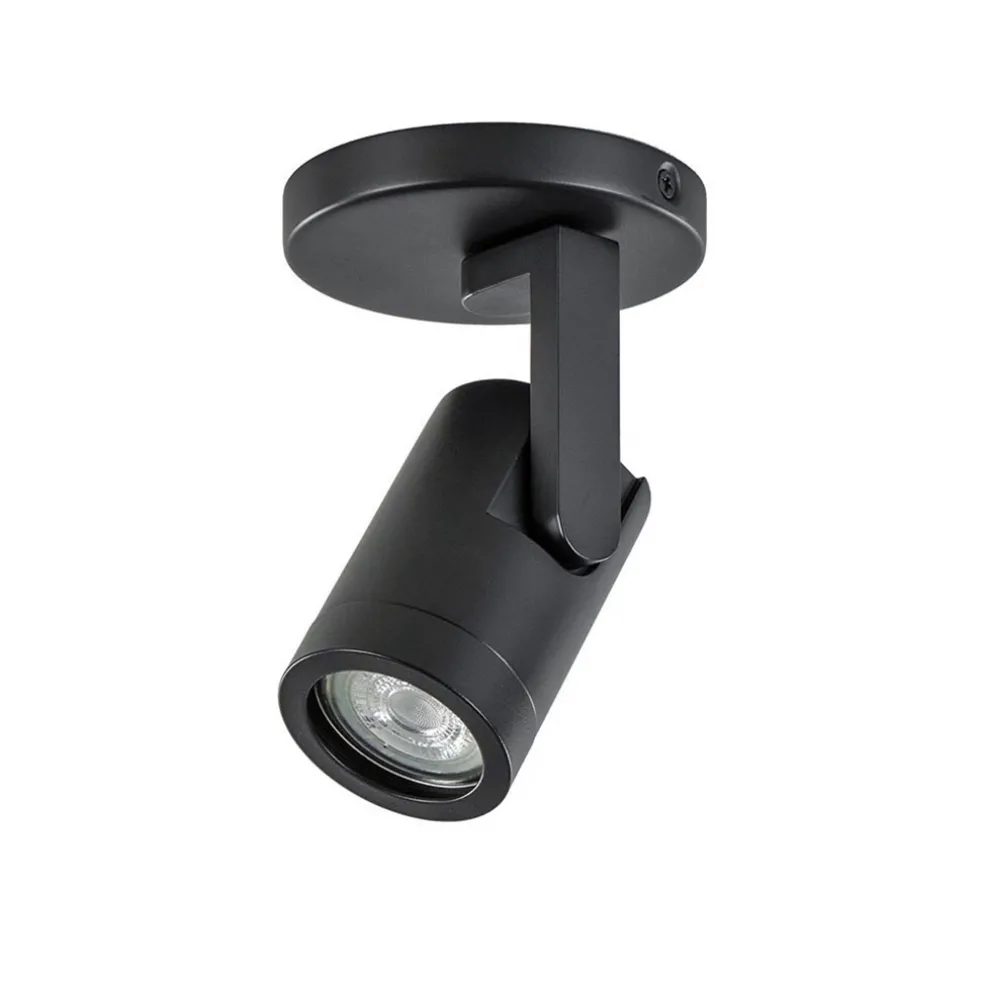 Plafondspot rond enkel zwart ex.gu10